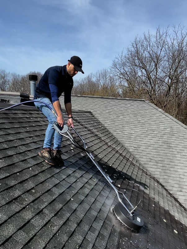 soft washing a roof in nyc
