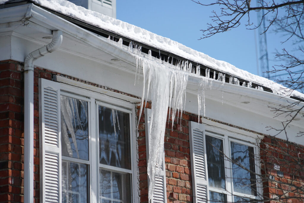 damaged gutter due to lack of proper maintenance