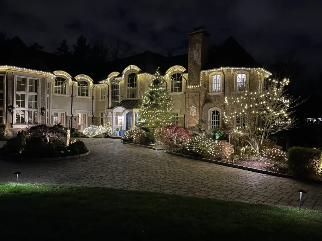 christmas installation in october by Brightness Window Cleaning!